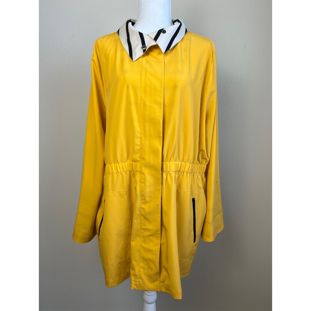 Chicos‎ Zenergy Yellow Utility Coat XL Travel Jacket Pockets Athleisure Size 3